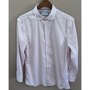 Men's Charles Tyrwhitt Button Down Shirt Pink 16.5" - 33" Extra Slim Fit NO IRON